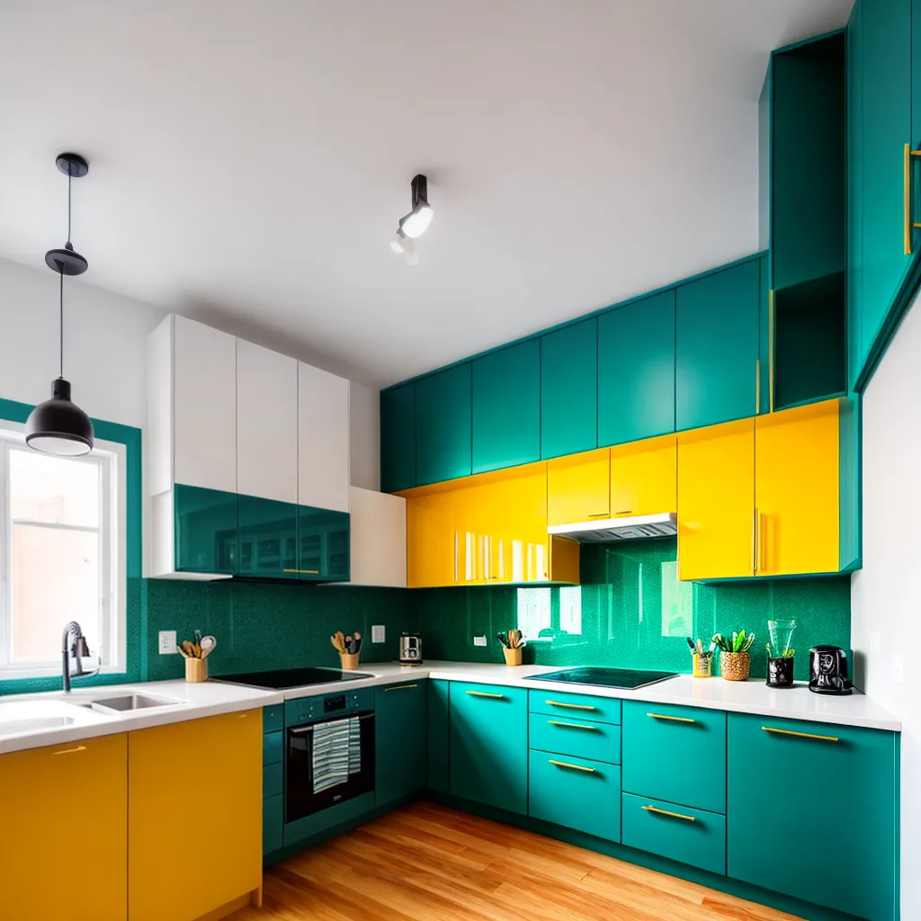 cozinha vibrante cores alegres