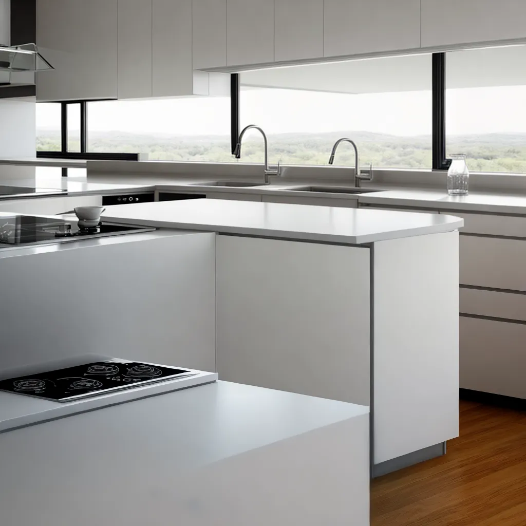 cozinha moderna bancada vidro elegante