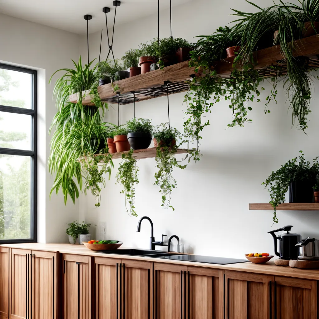 cozinha vibrante plantas pendentes 1