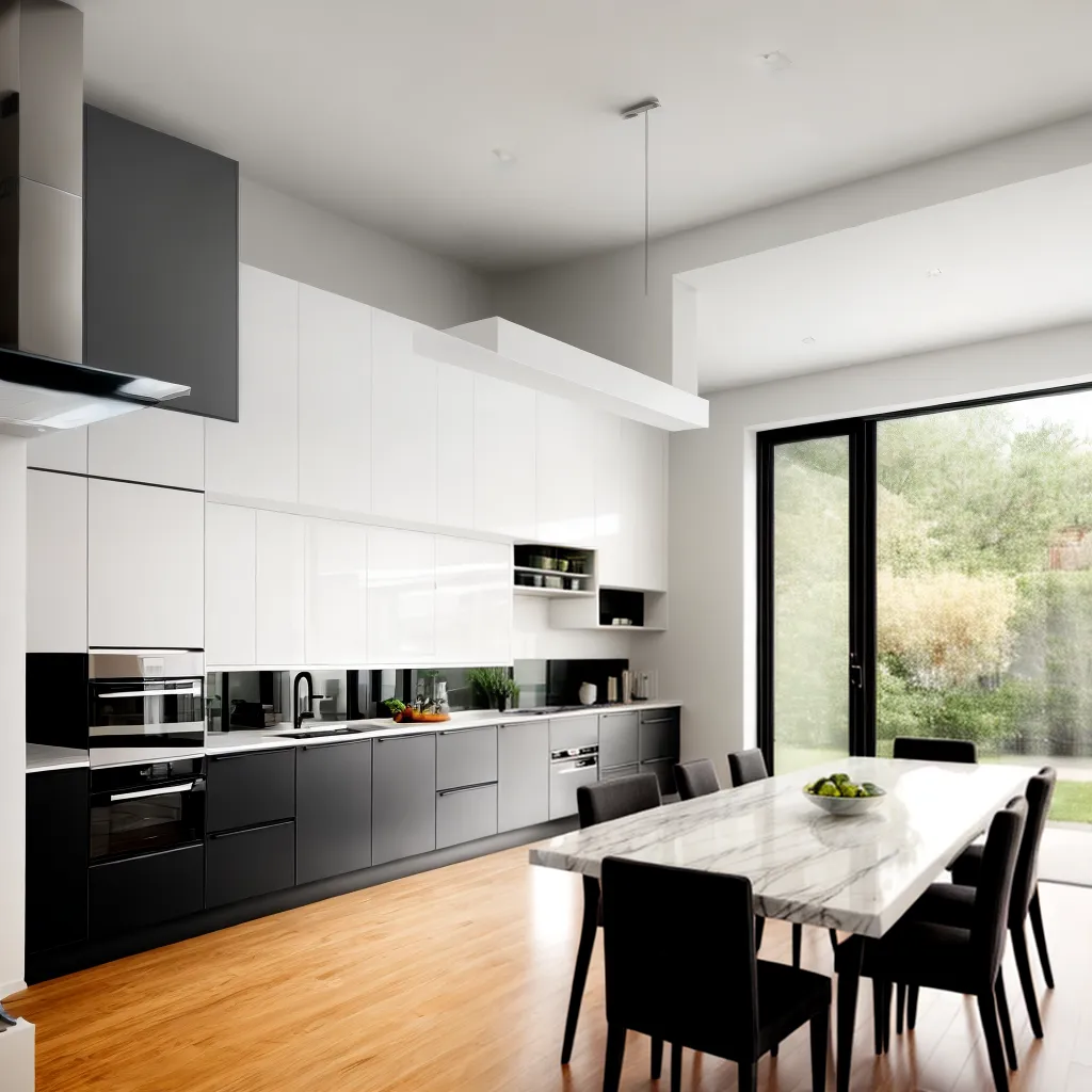 cozinha moderna mesa jantar elegante