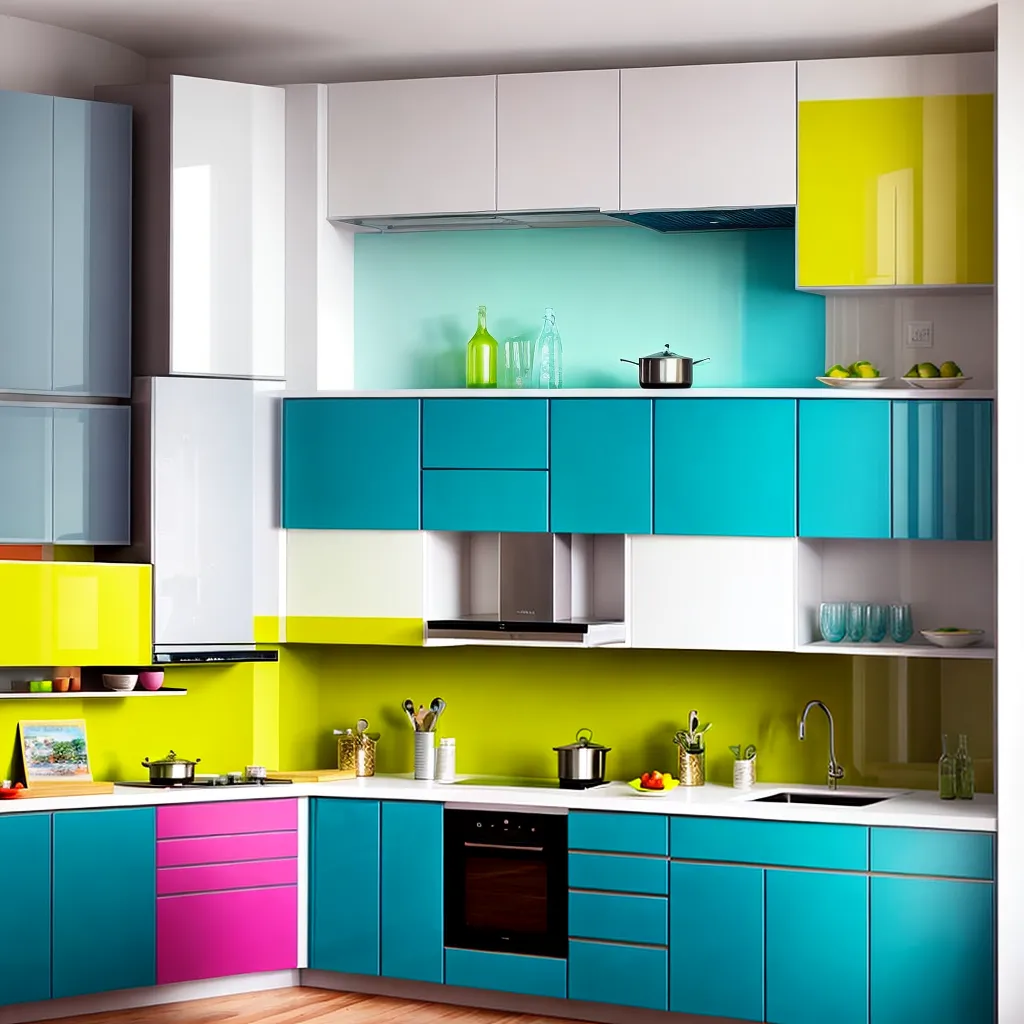 cozinha moderna armarios coloridos