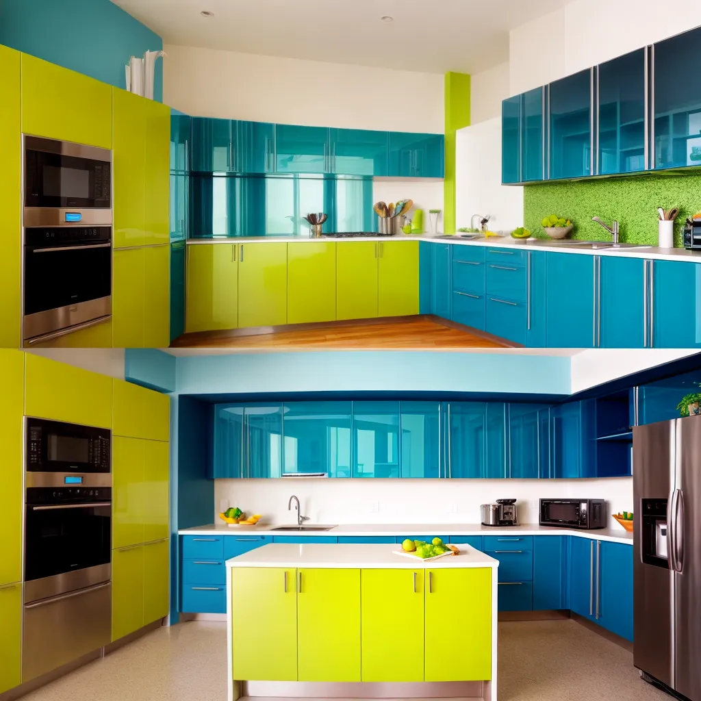 cozinha moderna armarios coloridos 1