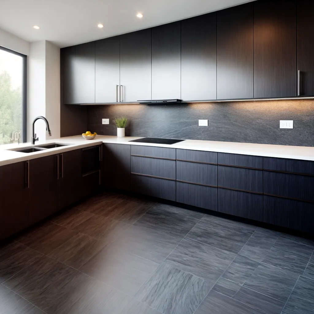 cozinha piso slate moderno elegante
