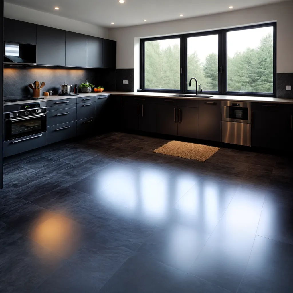 cozinha slate piso moderno