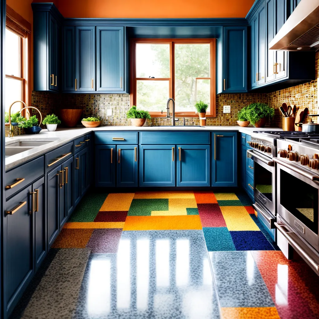 cozinha mosaico colorido luz natural