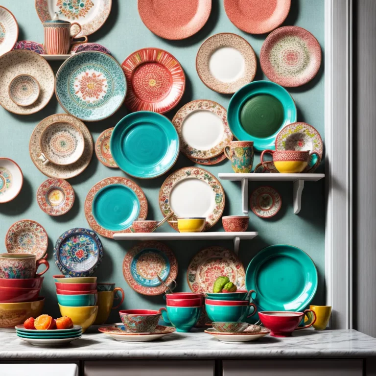 Decoração de cozinhas com pratos e xícaras