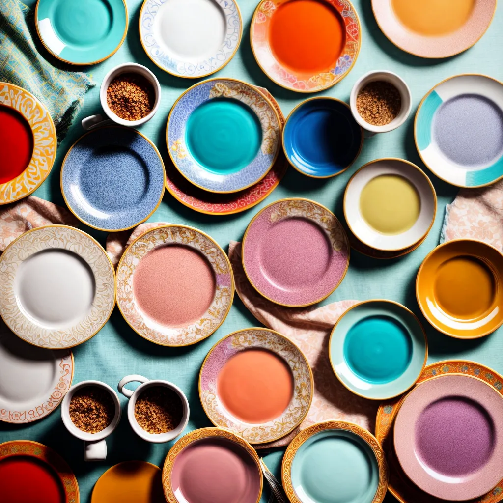 parede cozinha pratos coloridos padroes