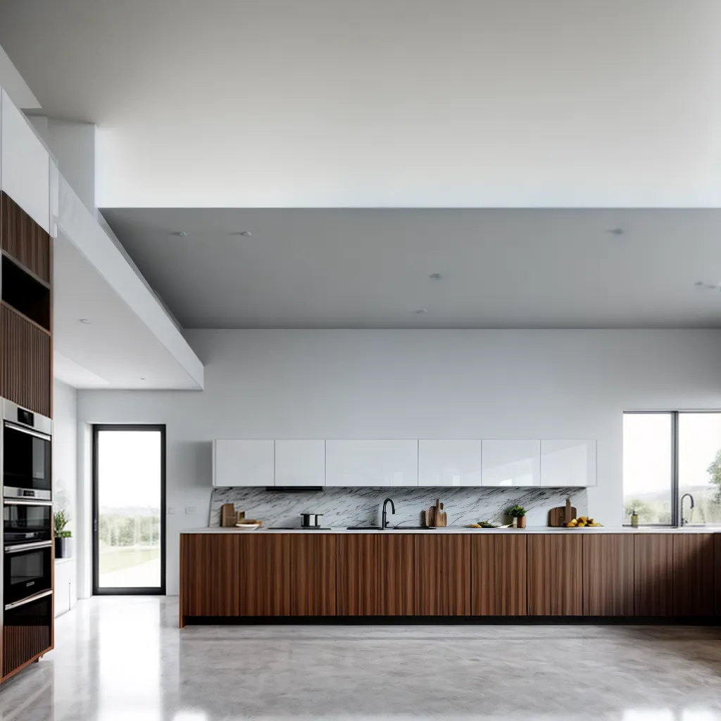 cozinha moderna piso epoxi branco