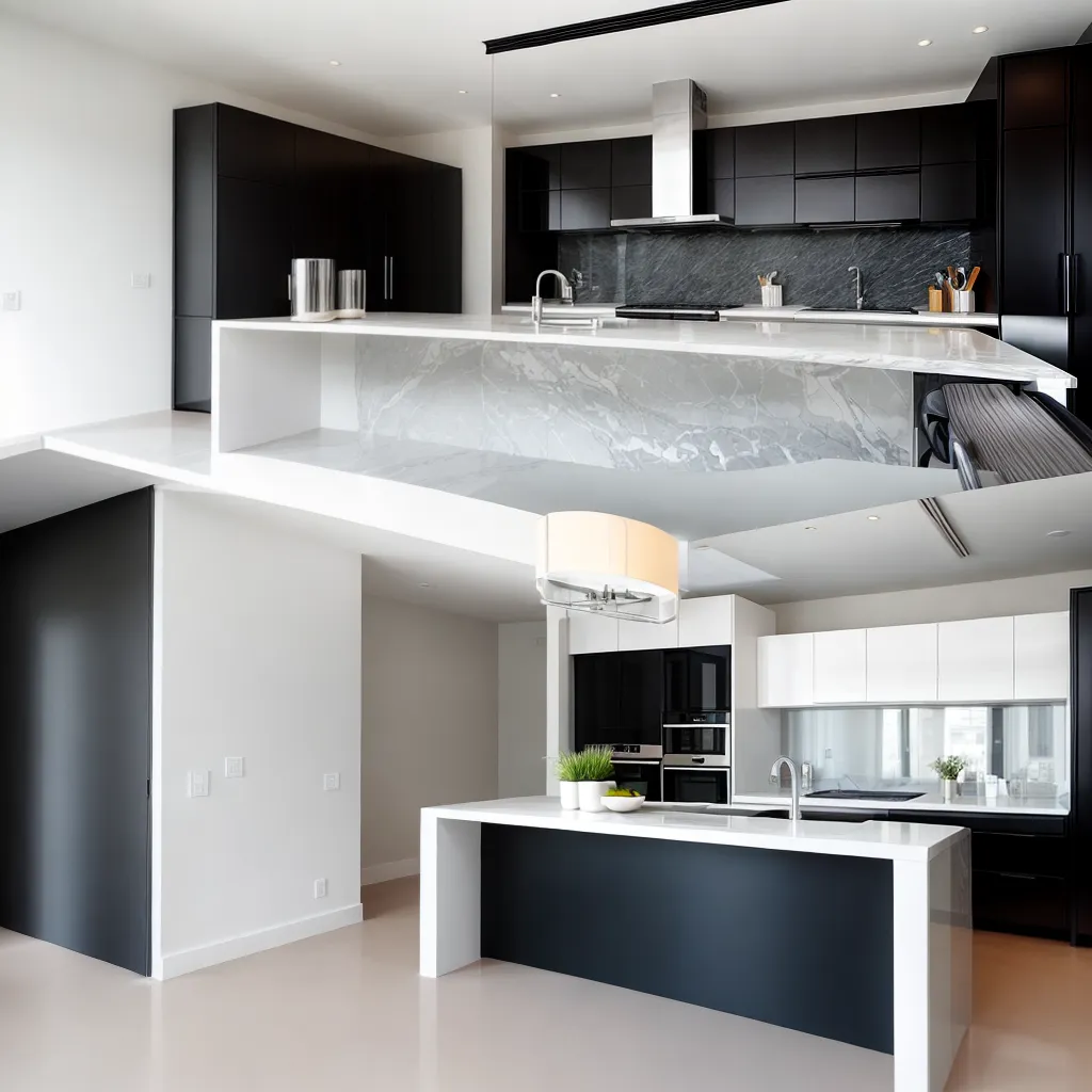 cozinha moderna piso epoxi elegante