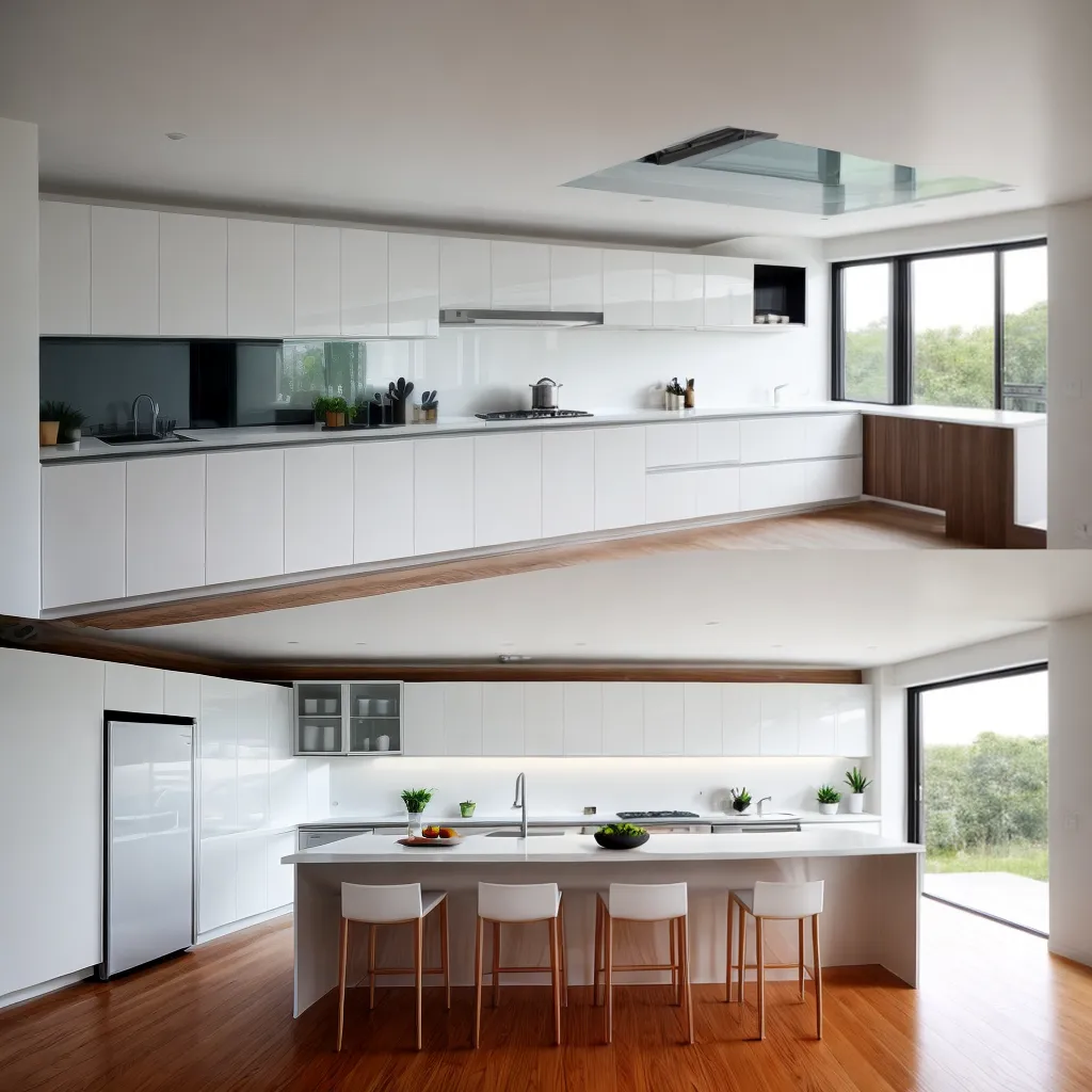 cozinha moderna vidro jardim