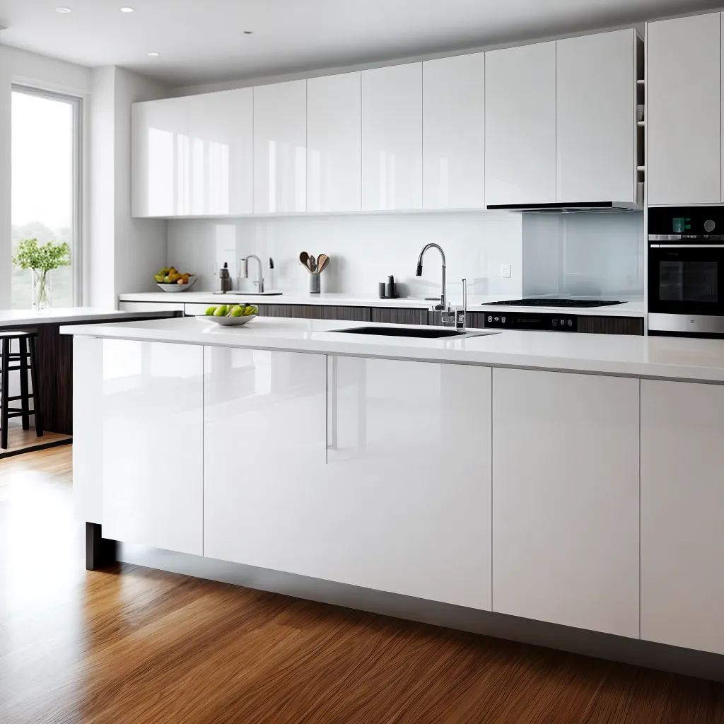 cozinha moderna pia vidro elegante