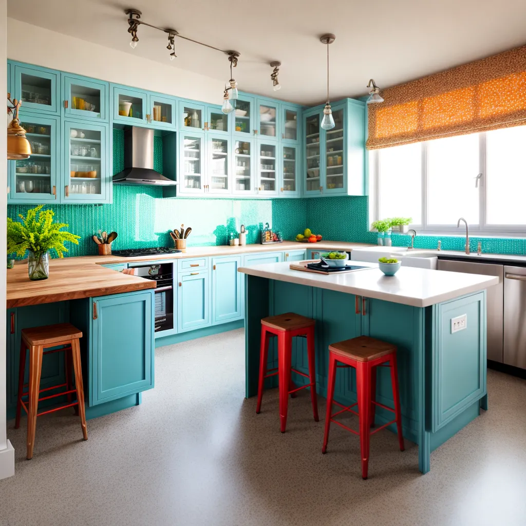 cozinha vibrante patchwork tiles