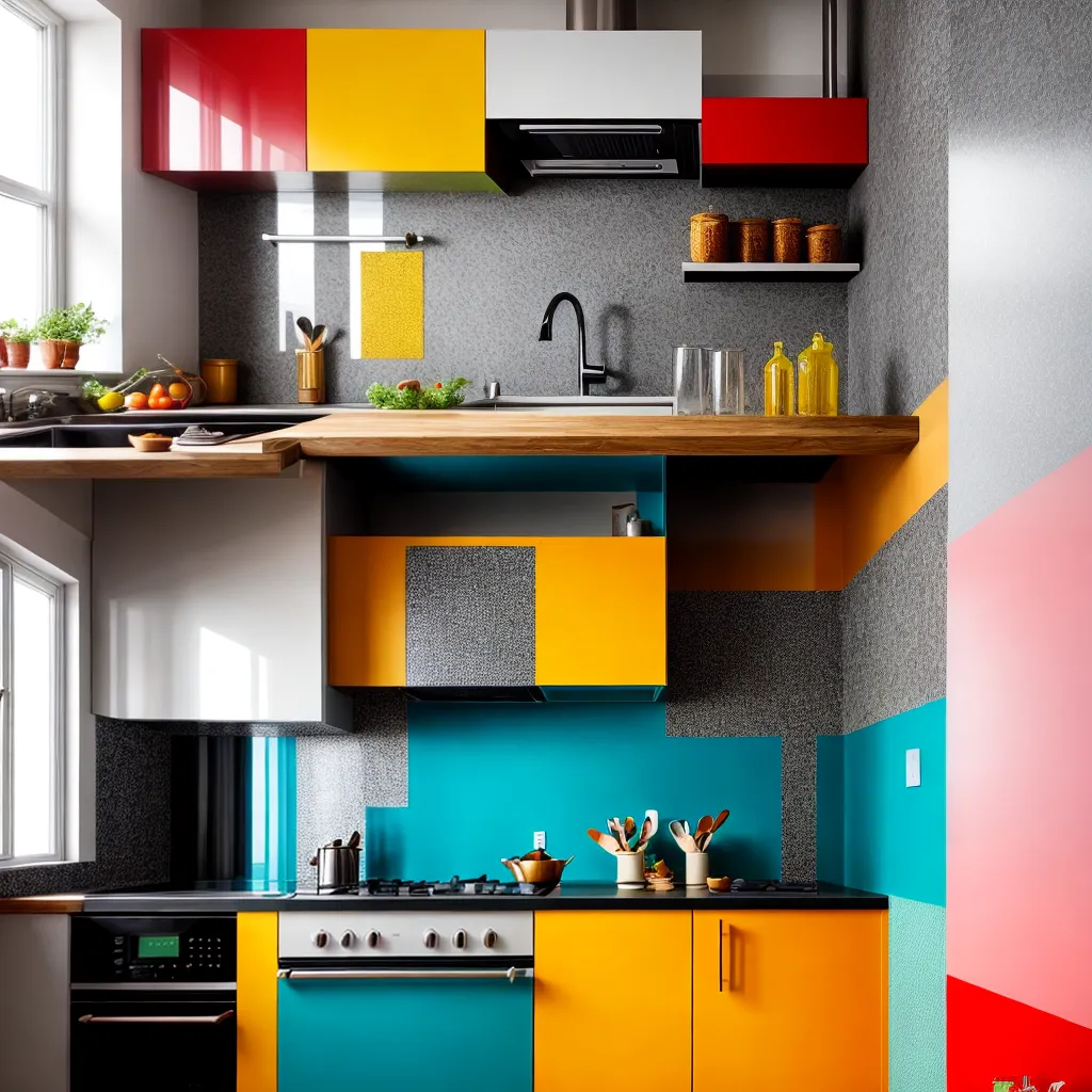 cozinha vibrante mosaico patchwork