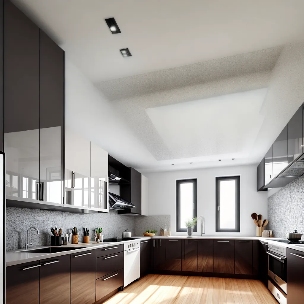 cozinha moderna parede gesso 3d 1