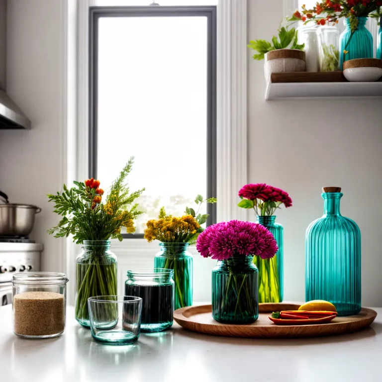 Decoração de cozinhas com objetos de vidro