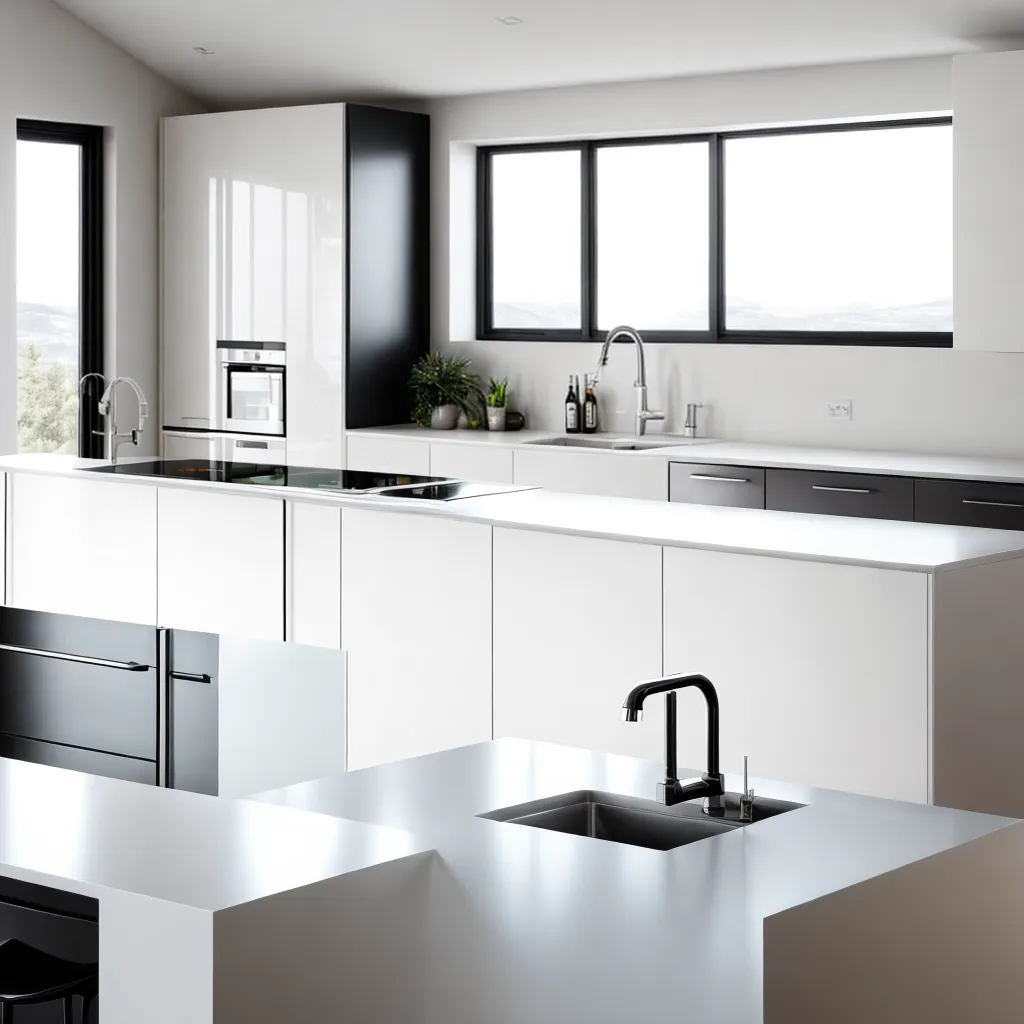 cozinha moderna bancada silestone branco