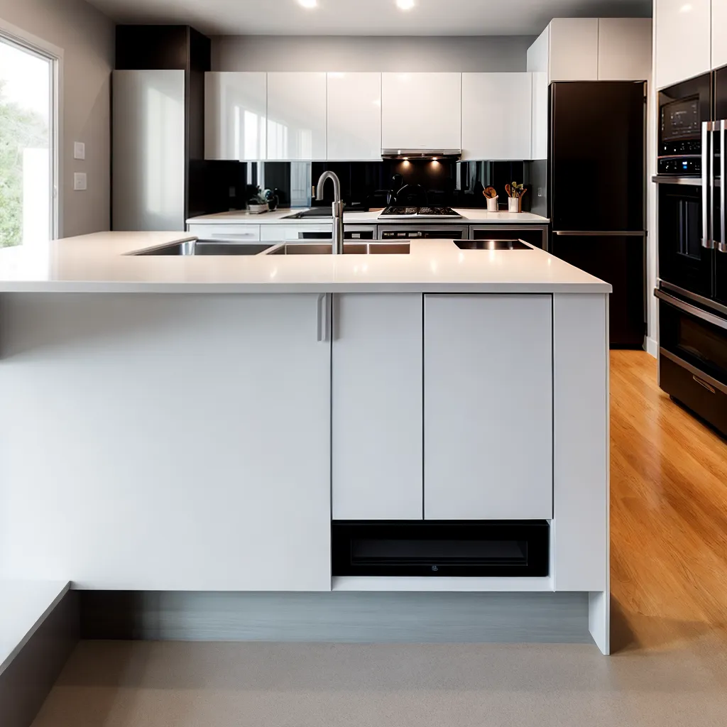 cozinha moderna armarios brancos bancada silestone 1