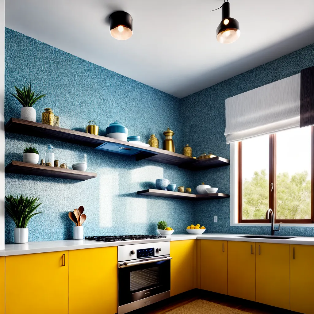 cozinha marroquina azul amarelo decorativo