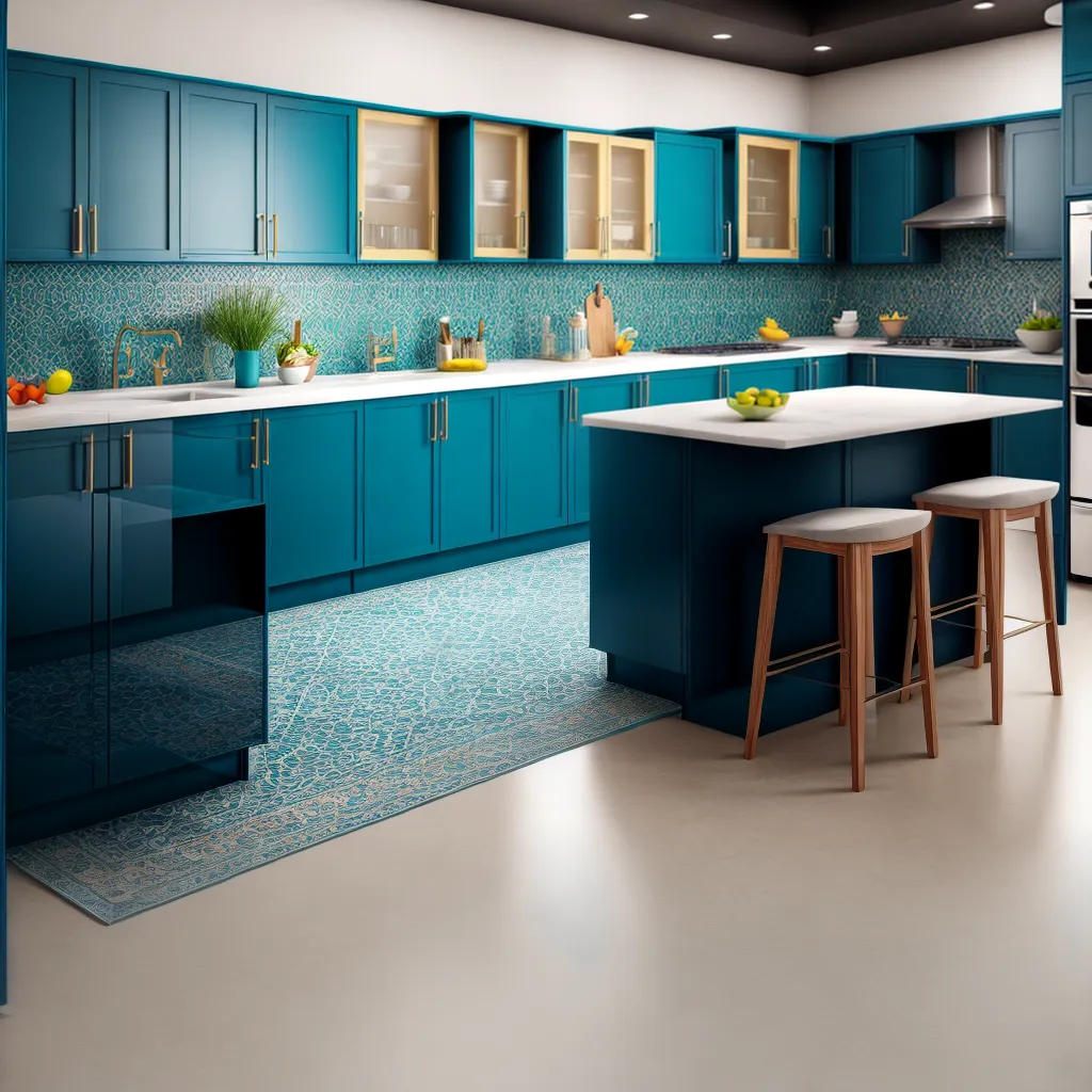 cozinha marroquina azulejos vibrantes
