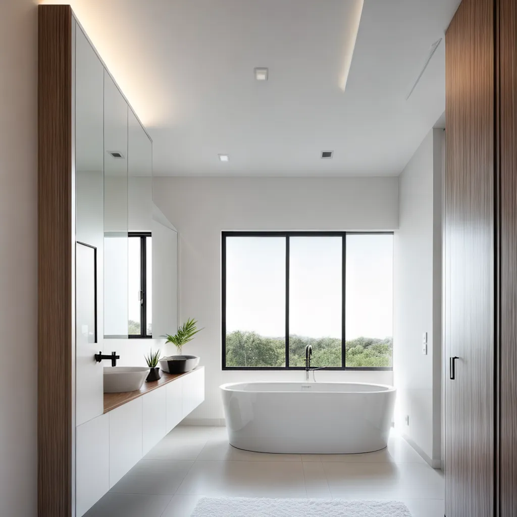 banheiro moderno tiles branco luzes