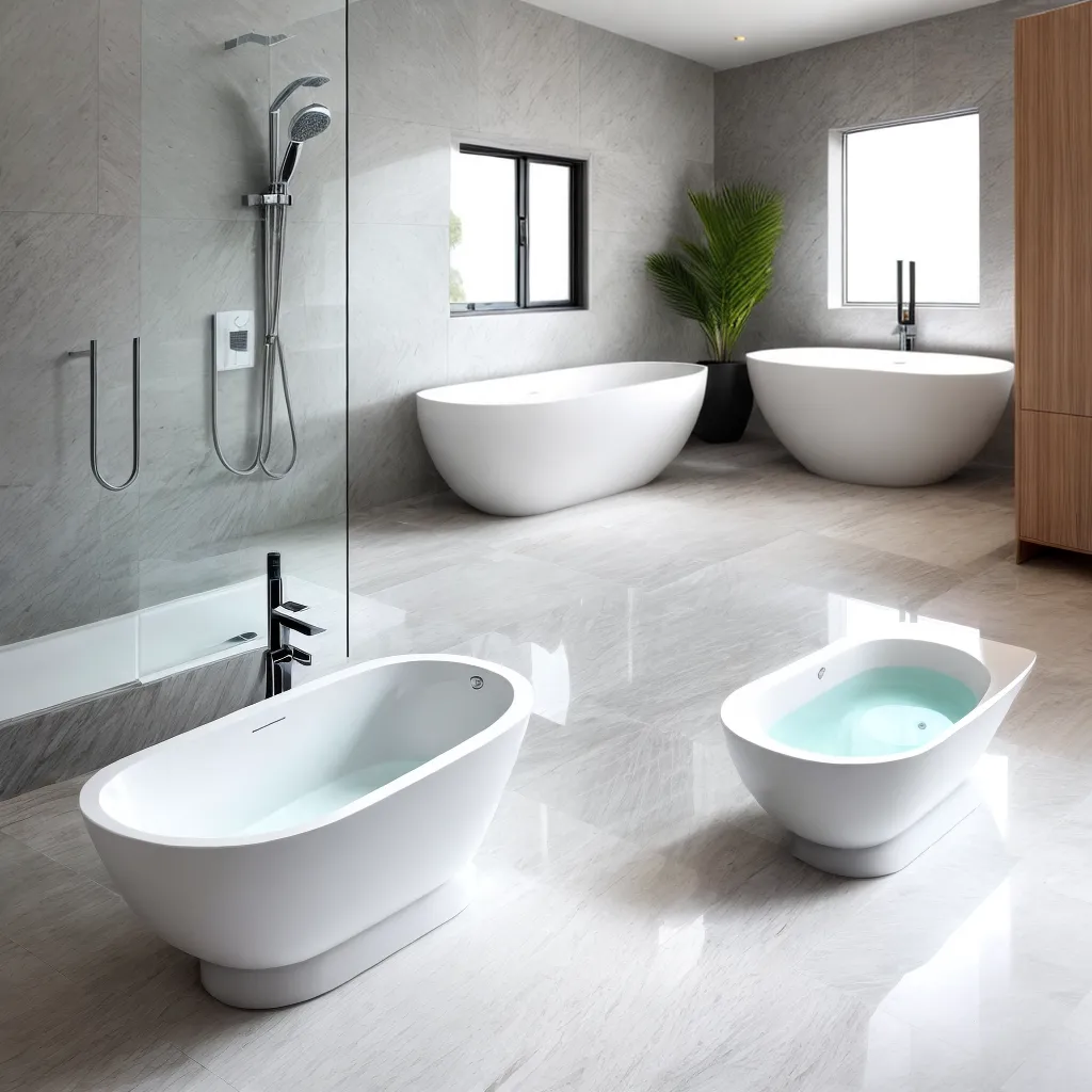 banheiro luxuoso banheira porcelana marmore 1