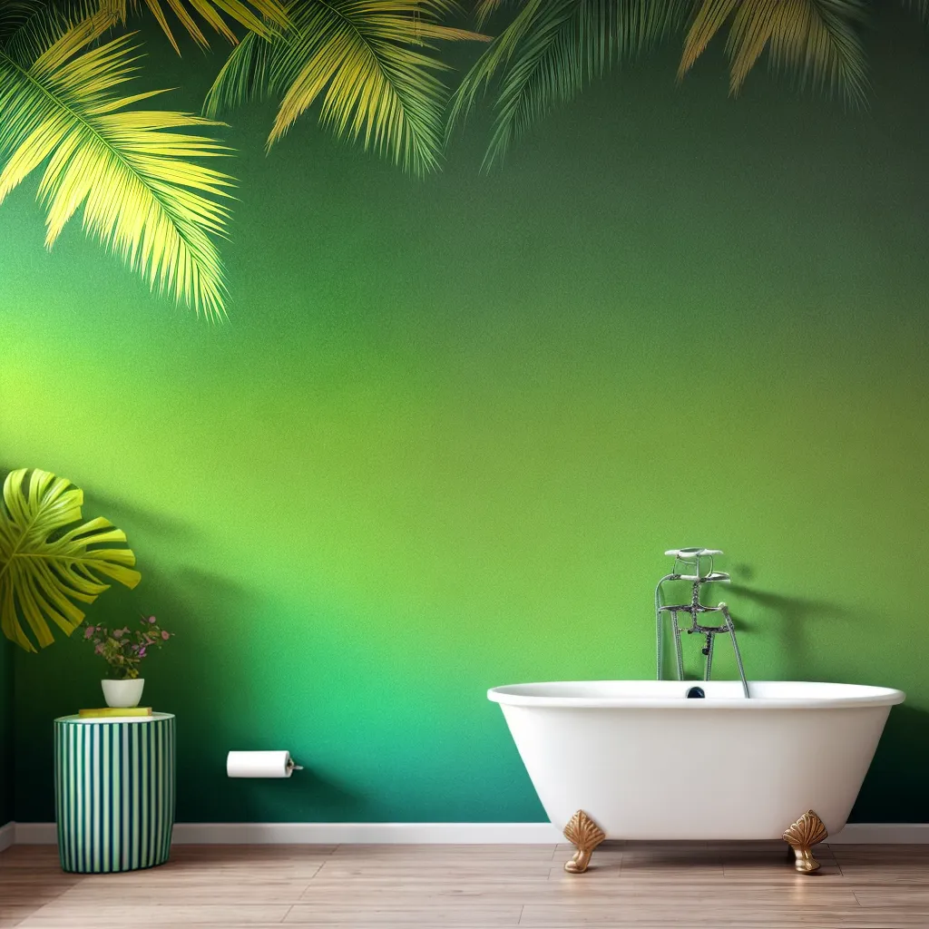 banheiro tema tropical papel de parede