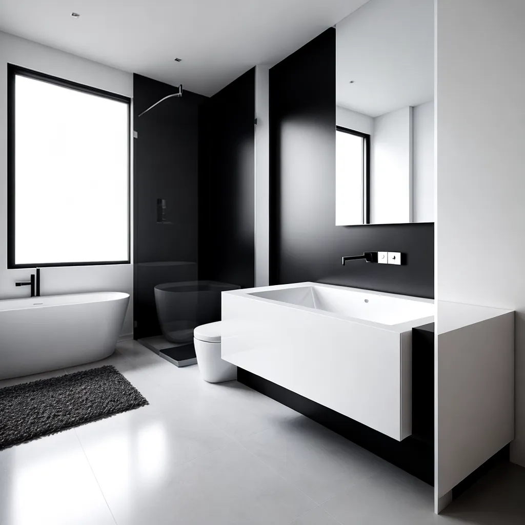 banheiro moderno tiles branco arte abstrata