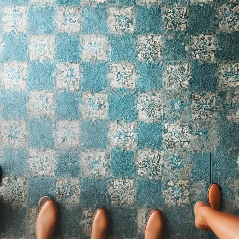 Banheiros com piso de ladrilho hidráulico