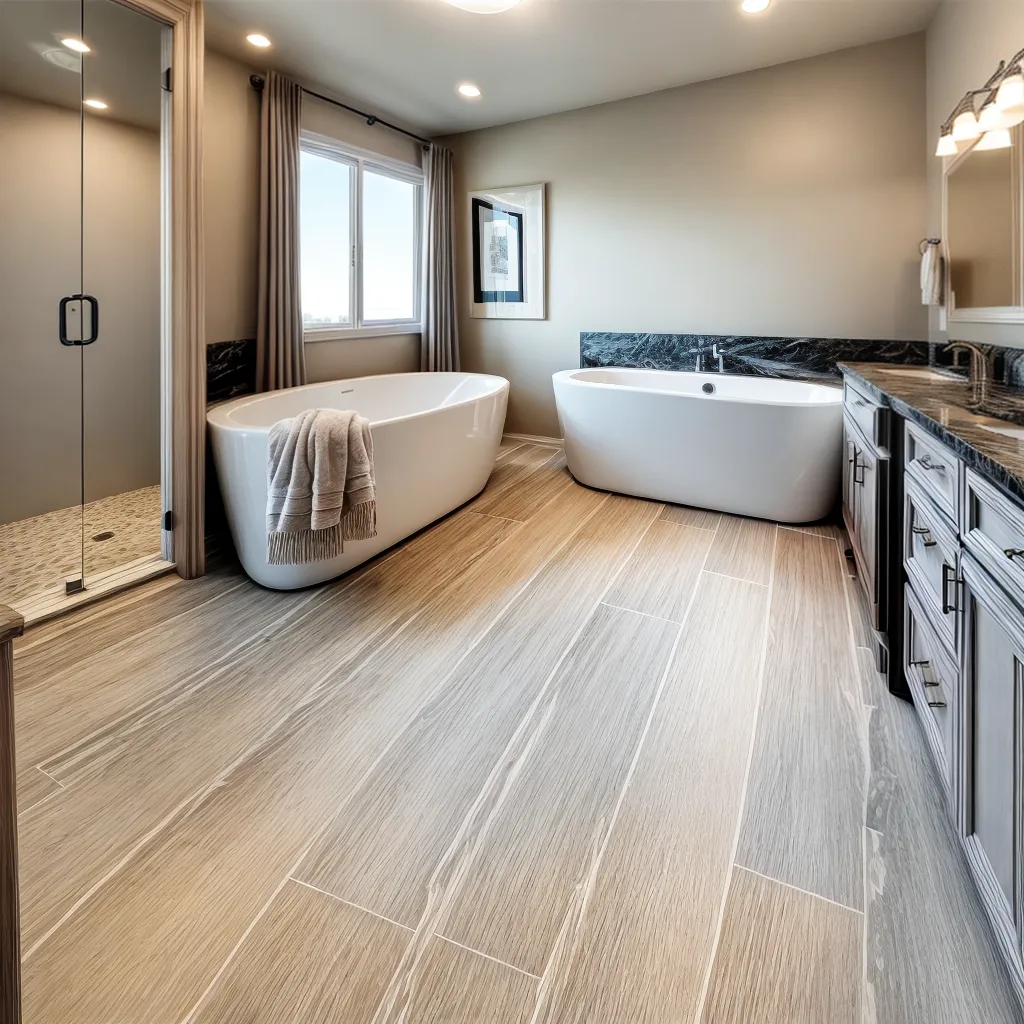 banheiro luxuoso piso granito