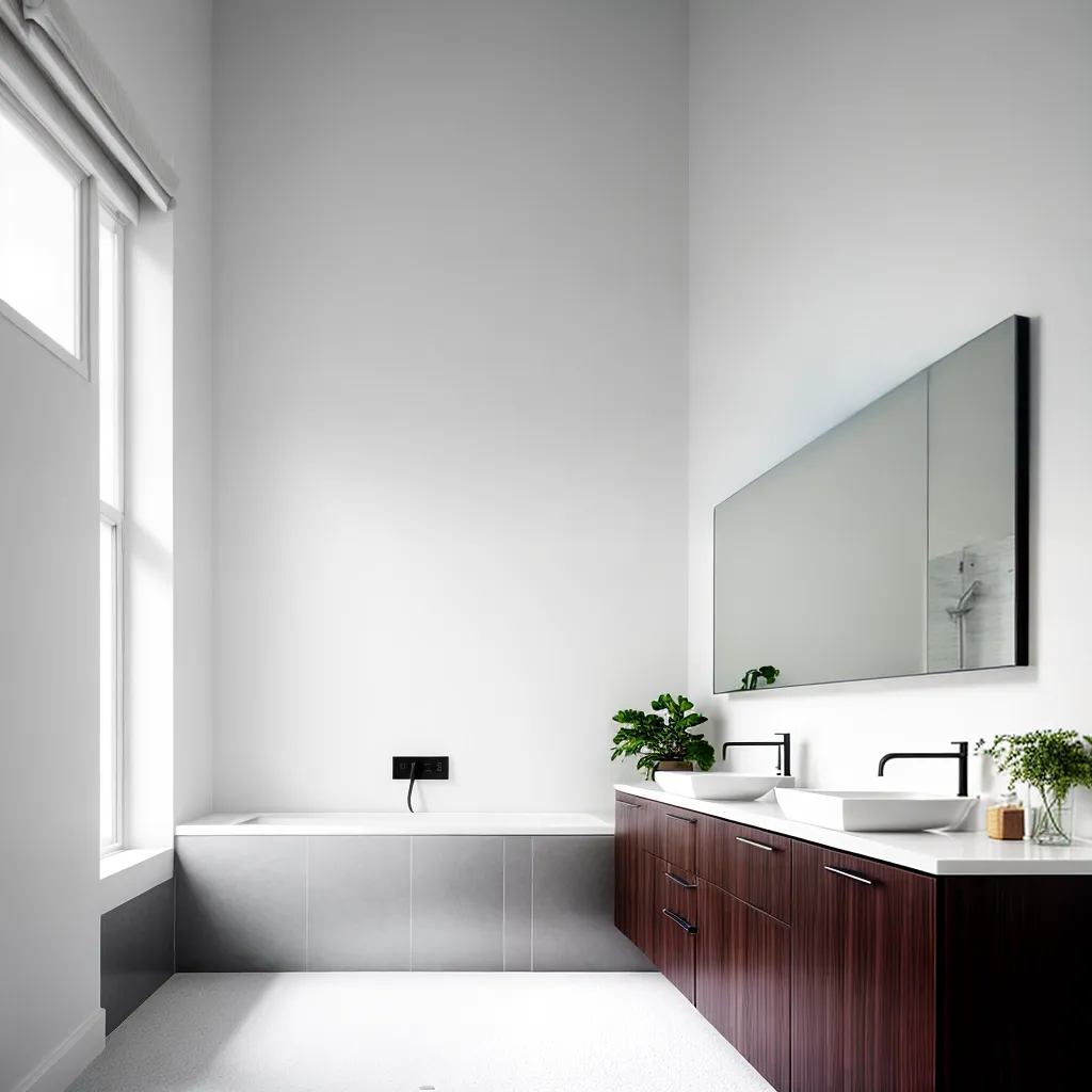 banheiro minimalista parede tile fotos preto branco