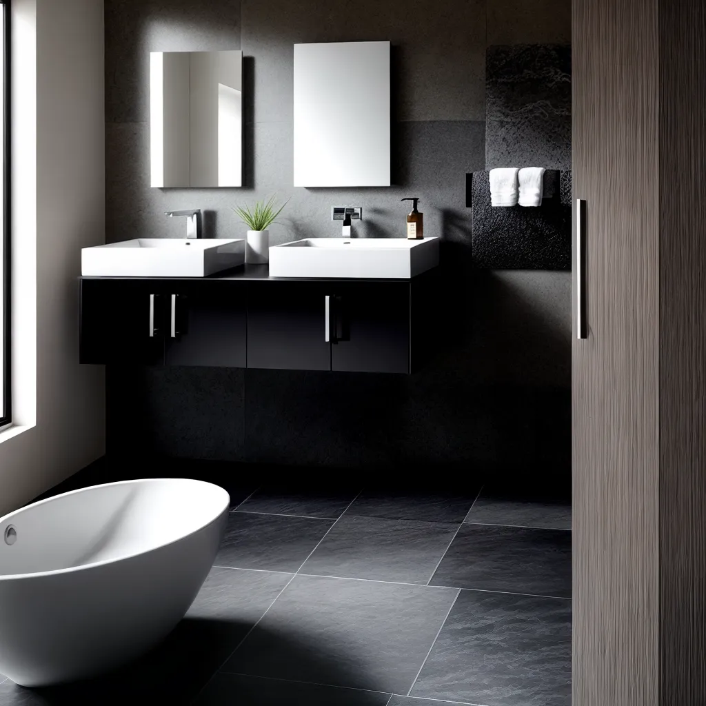 banheiro moderno piso slate 2