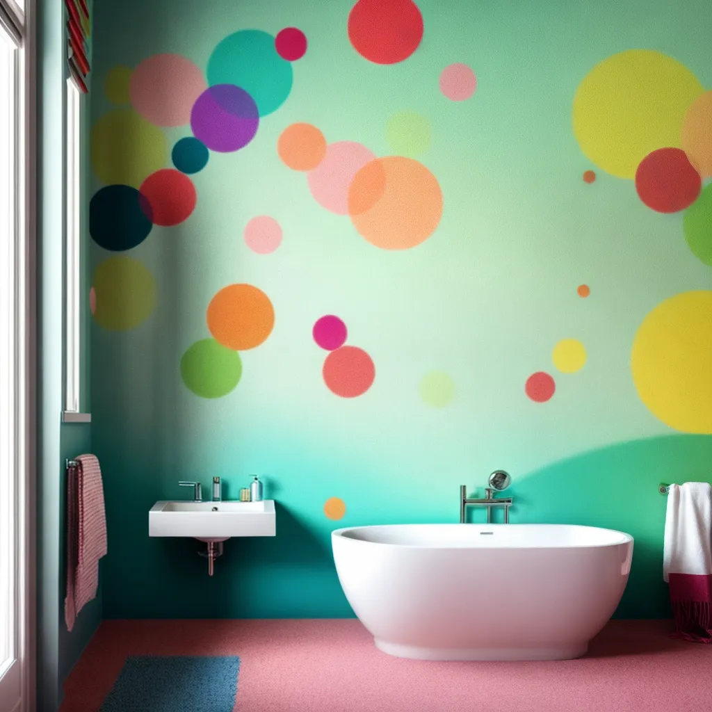 decoracao banheiro pratos coloridos