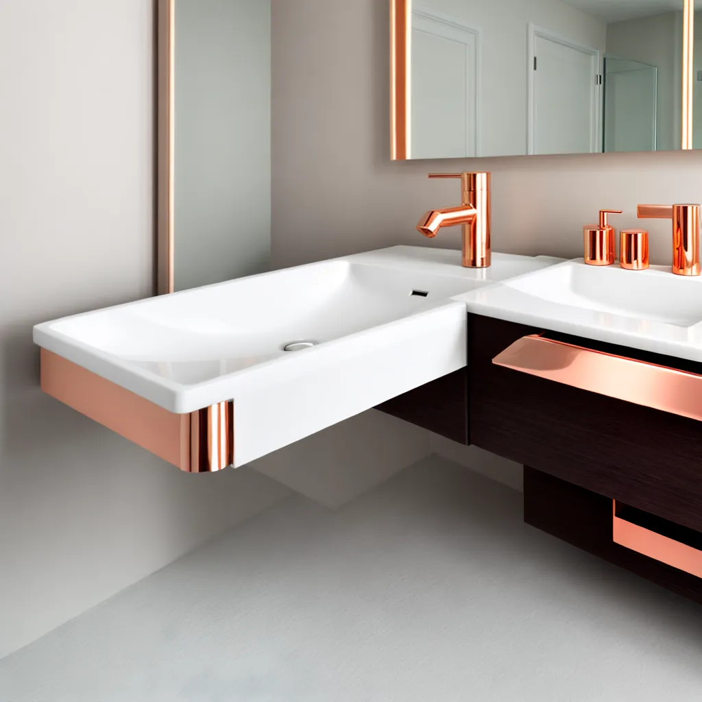 banheiro vaidade cobre elegante