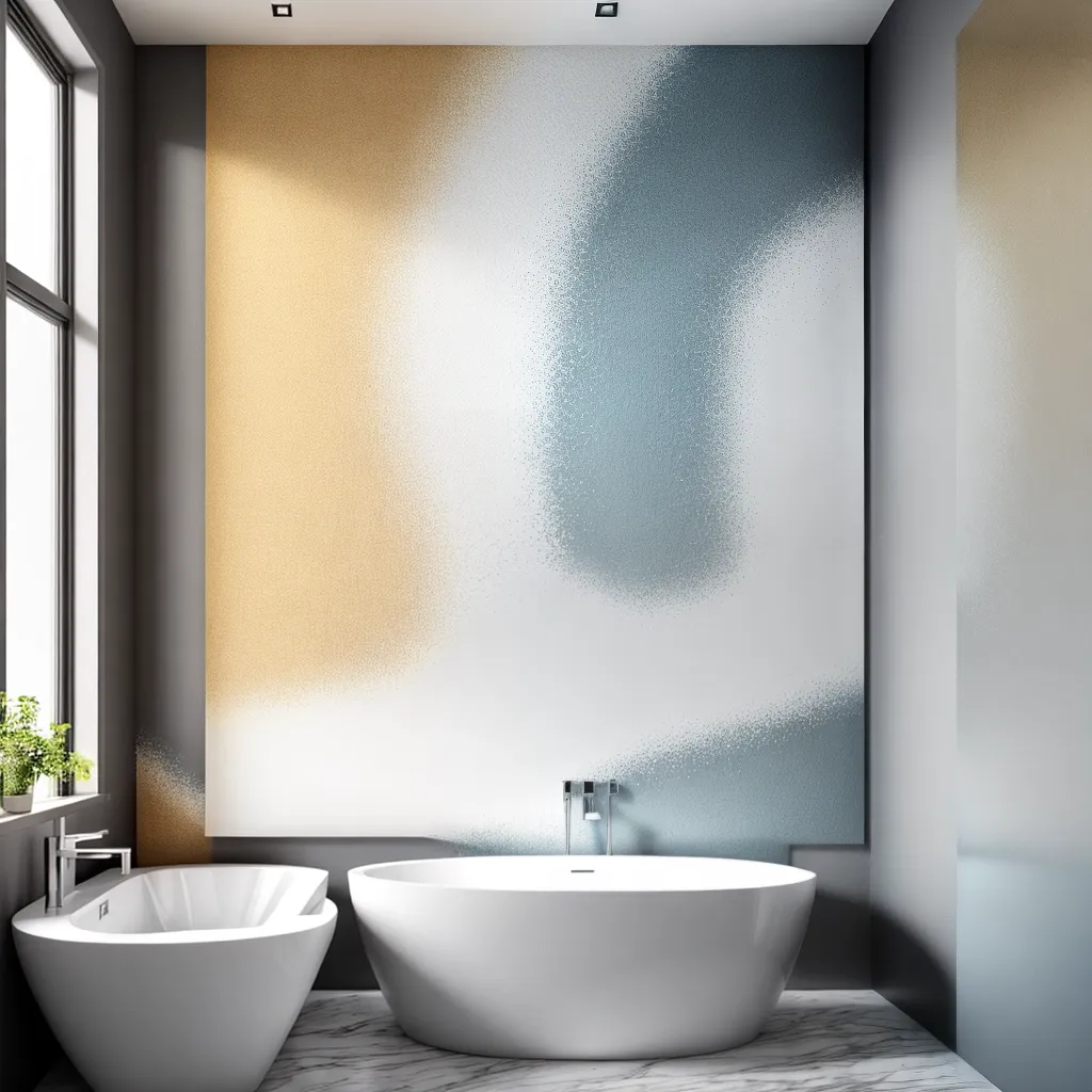 banheiro moderno parede gesso 3d 4