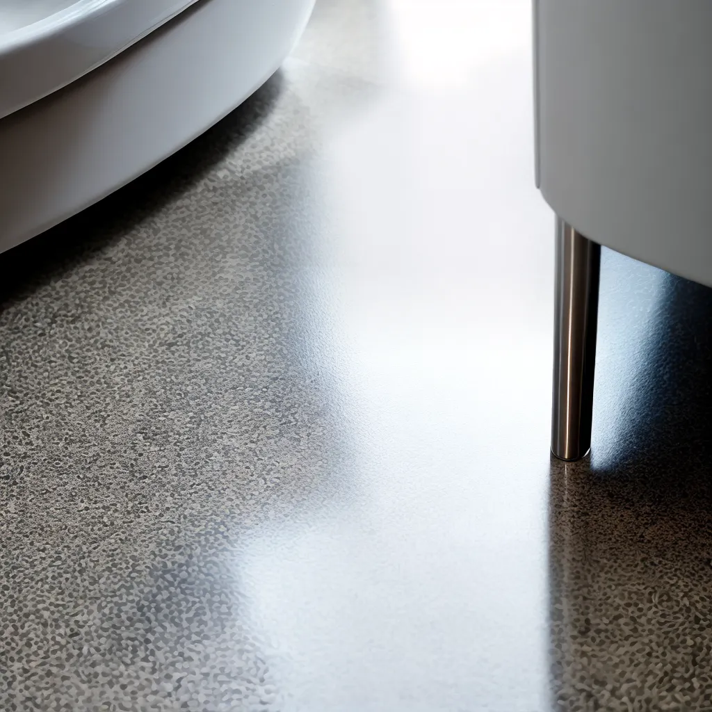 piso linoleum cinza branco