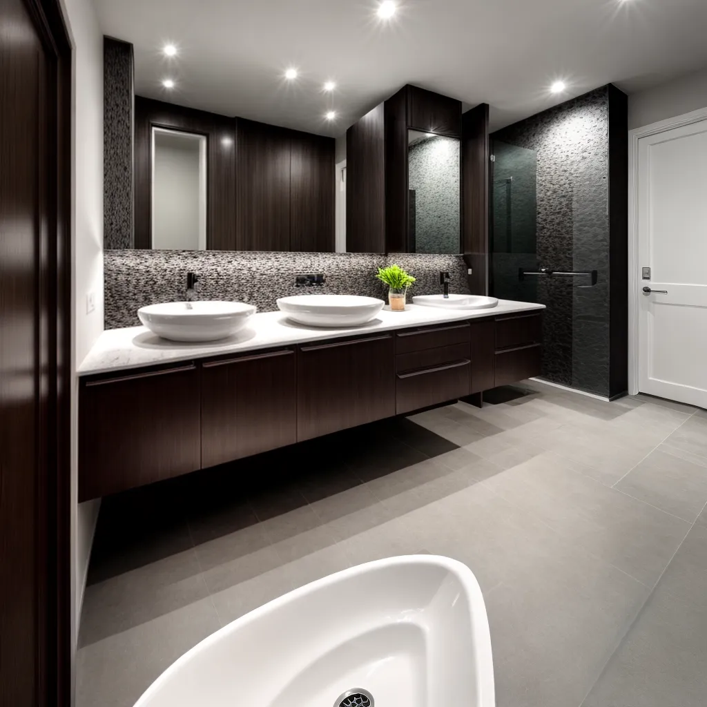 banheiro moderno pia granilite elegante