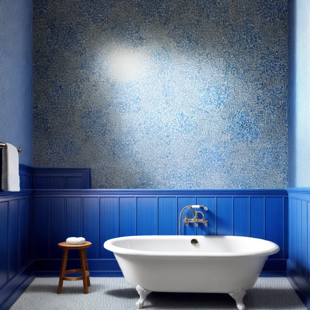 banheiro mosaico marroquino azul branco