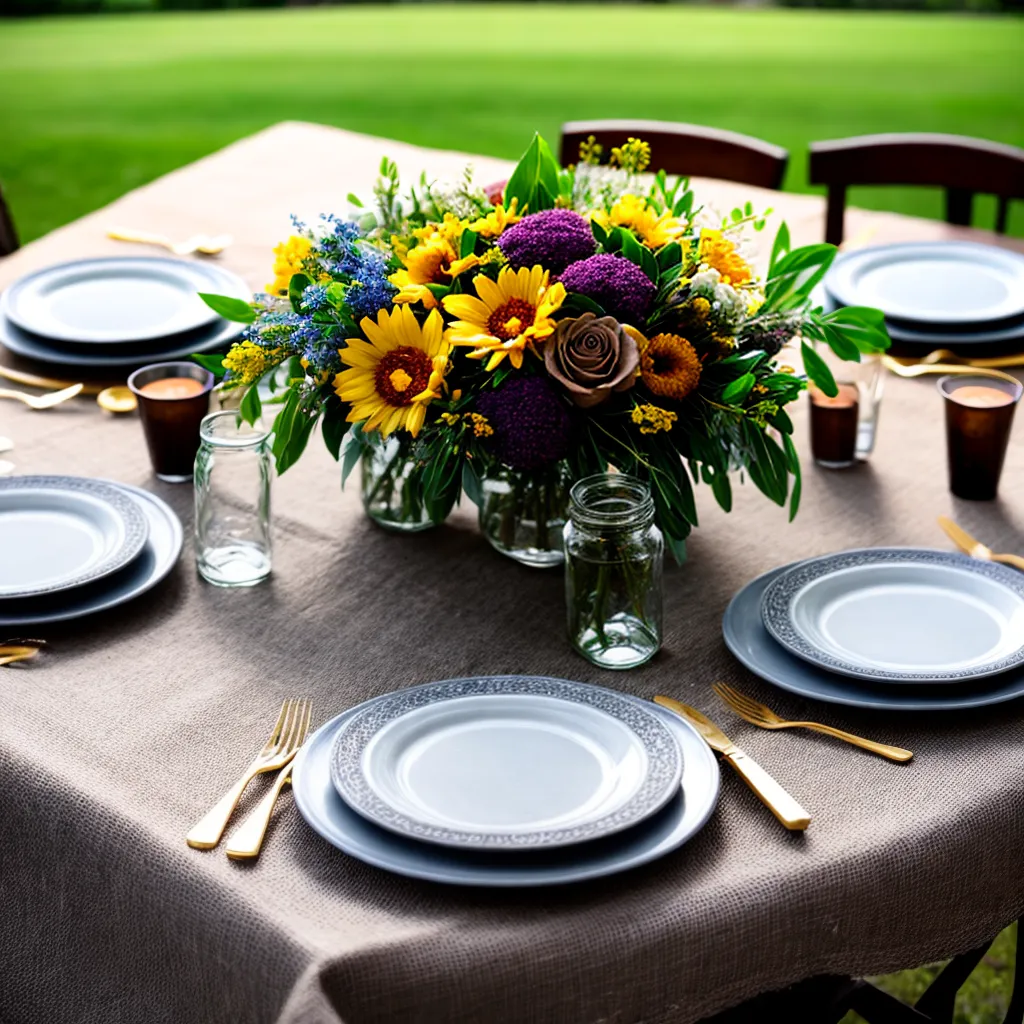 mesa casamento diy flores luzes