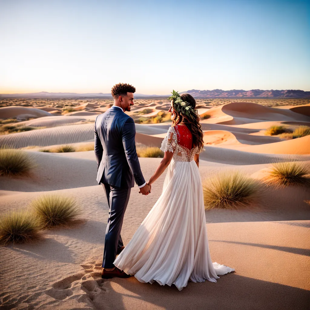casamento deserto casal dunas por do sol