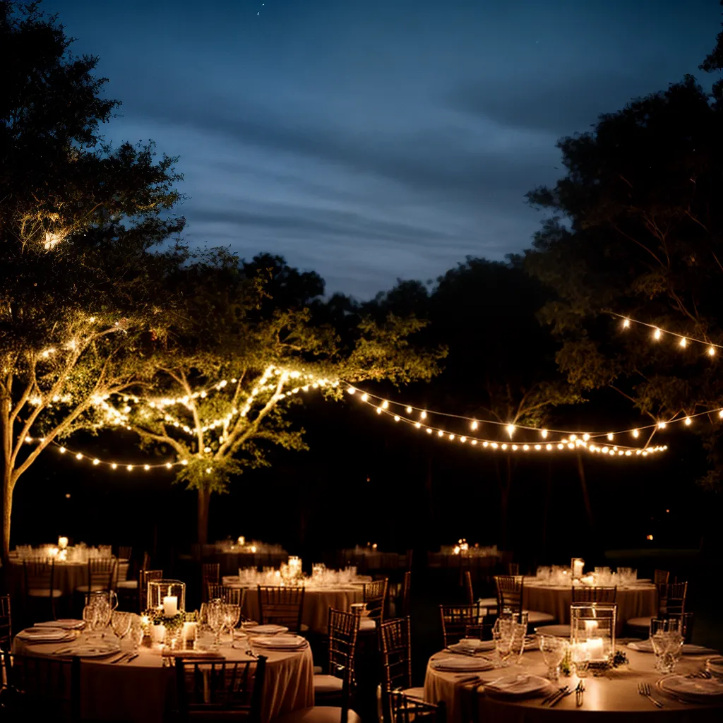 casamento ao ar livre luzes magia