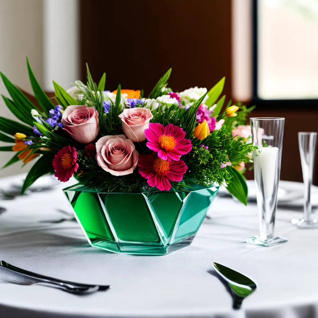 mesa casamento moderna geometrica flores