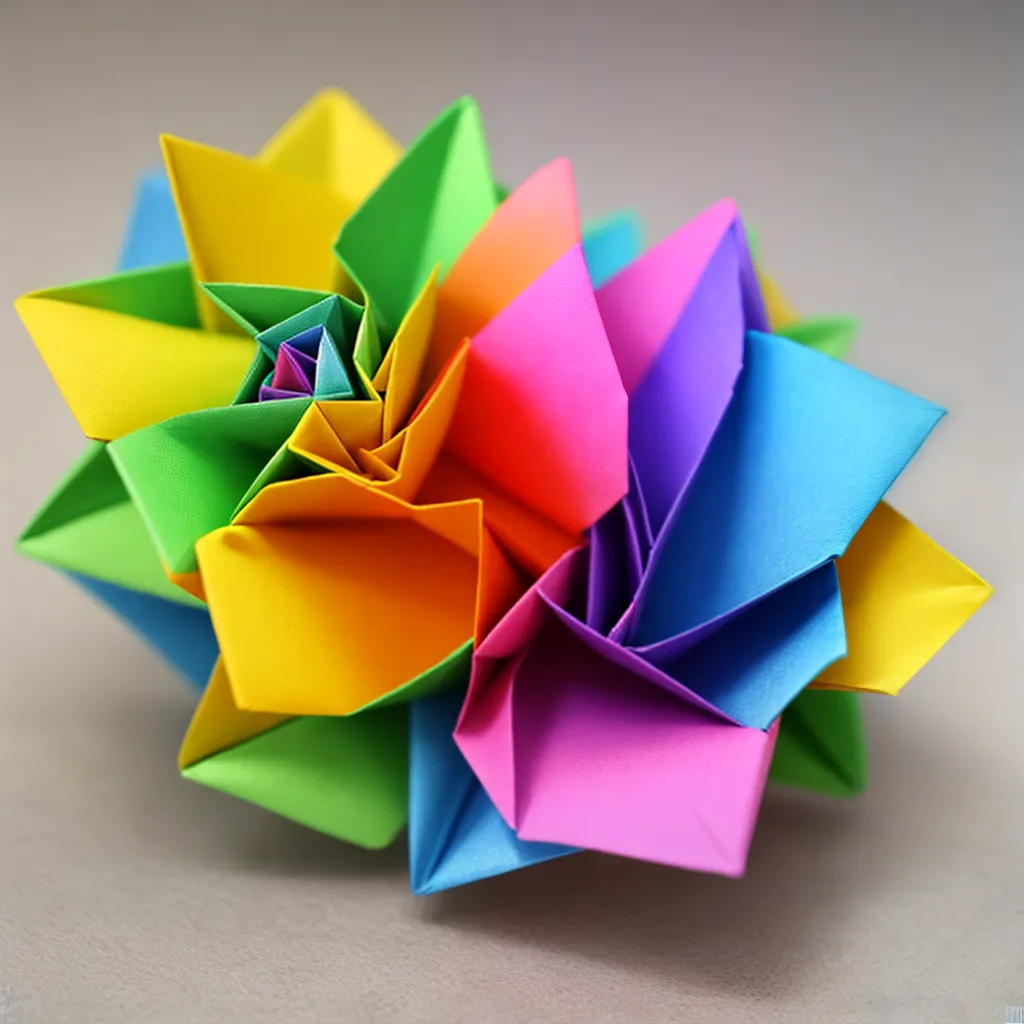 mesa origamis flores passaros borboletas