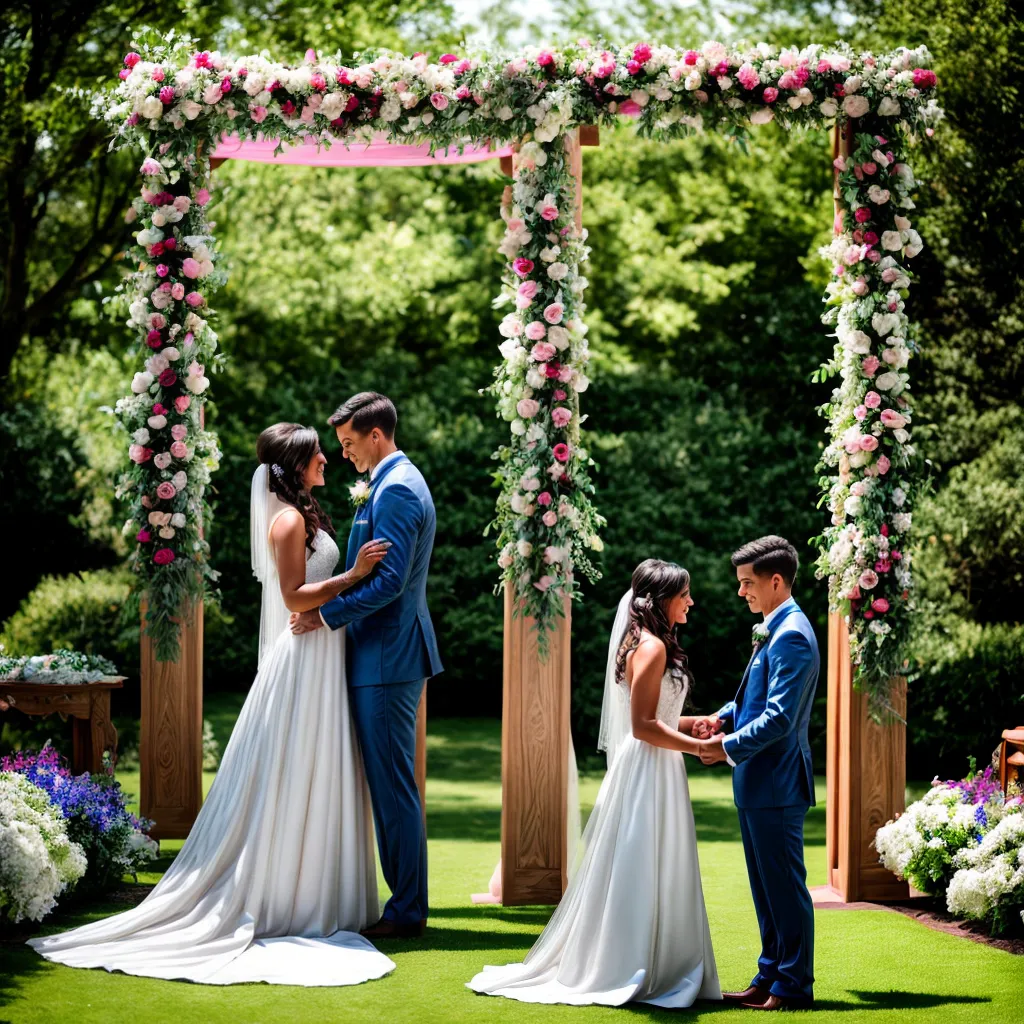 casamento jardim flores arco noivos