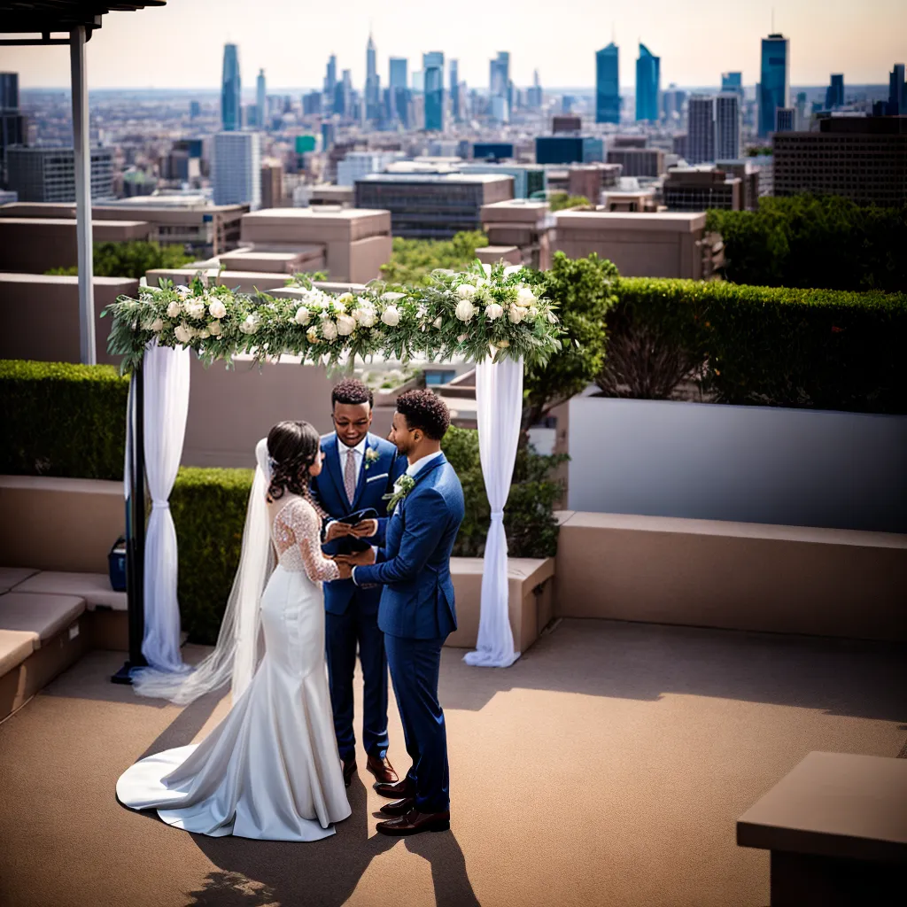 casamento urbano cerimonia cidade por do sol