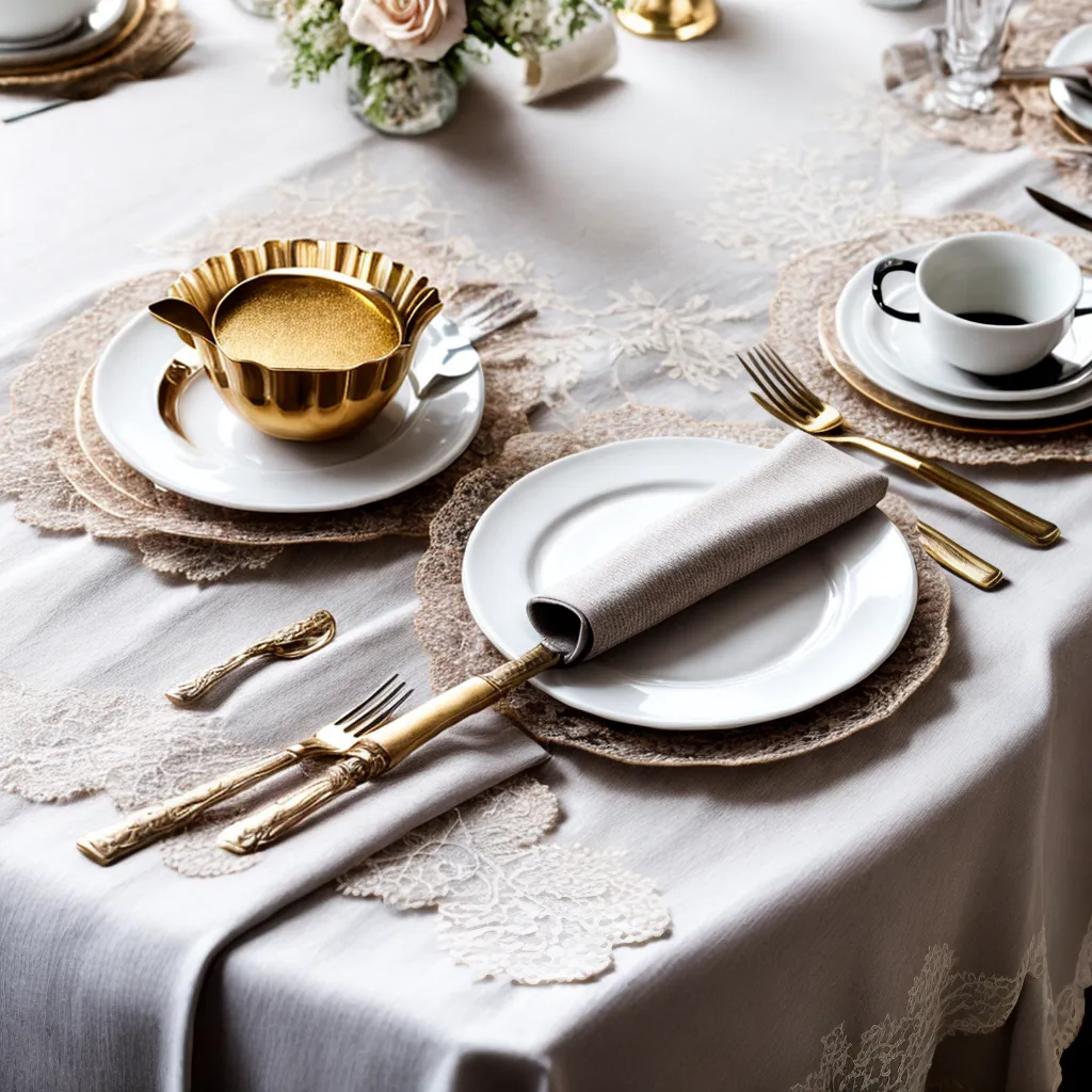 mesa decorada lace romantico elegante
