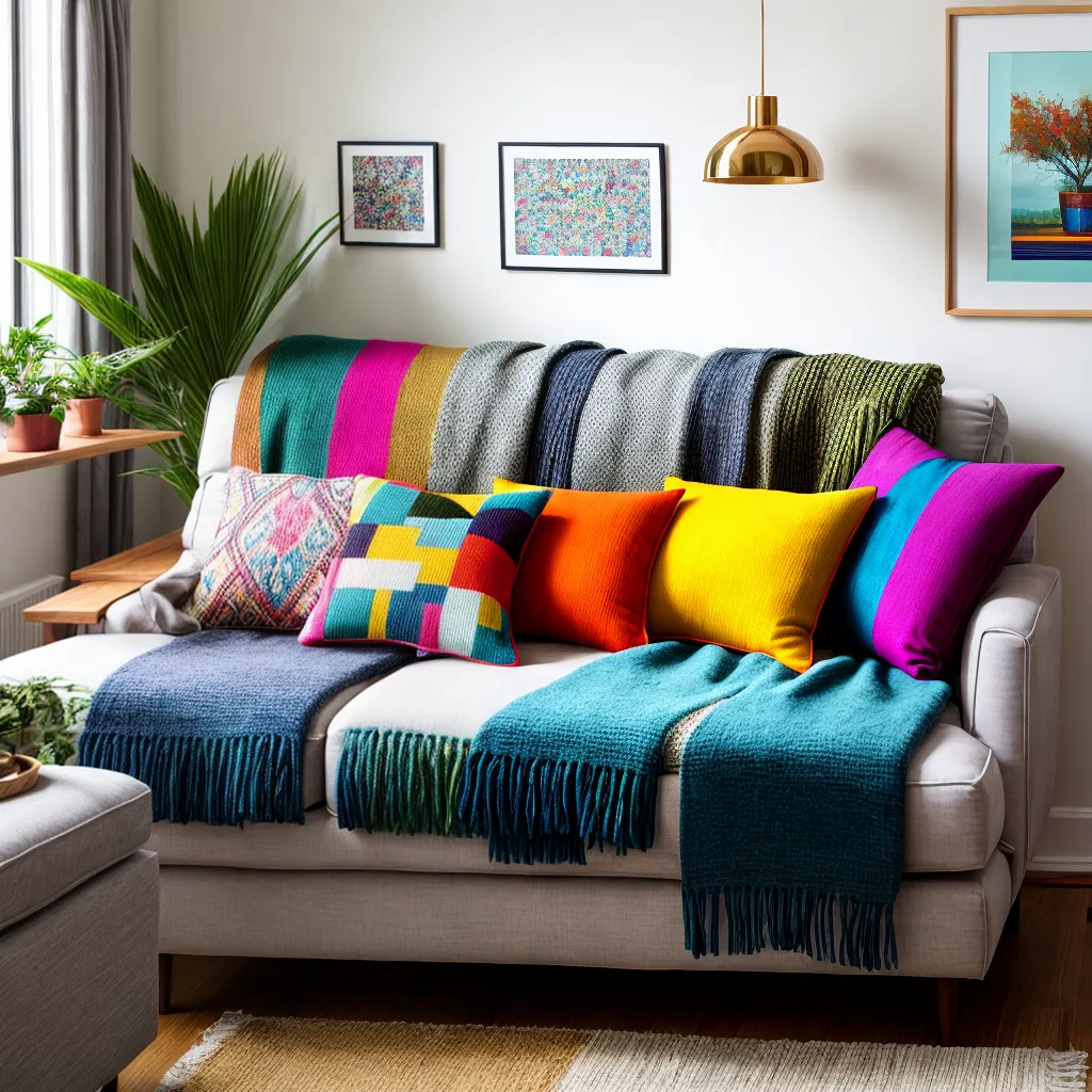 sala vibrante estampas almofadas sofa