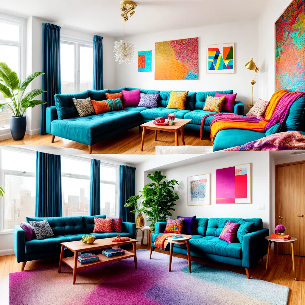 sala vibrante estampas coloridas