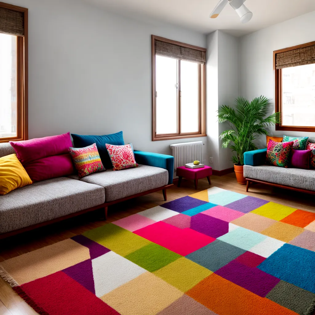 sala estampas coloridas vibrante