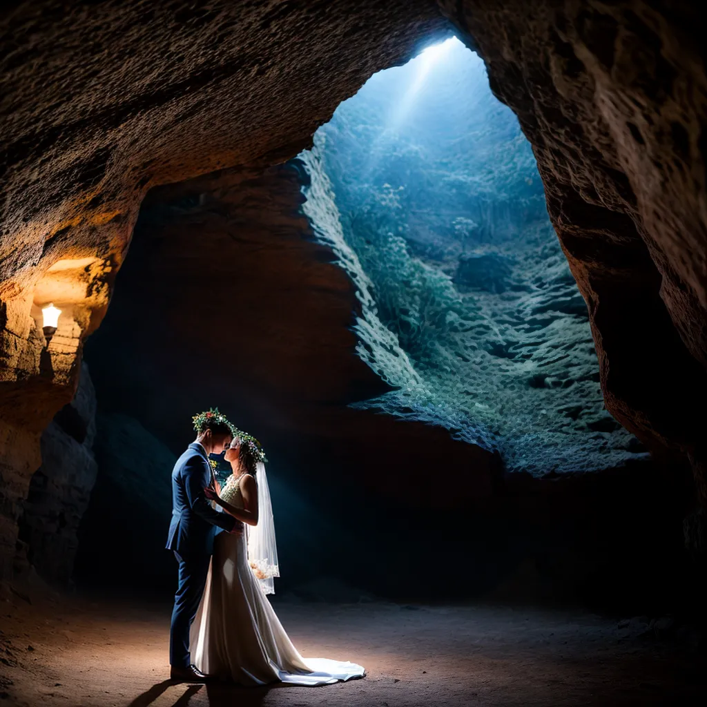 casamento caverna luzes flores magia