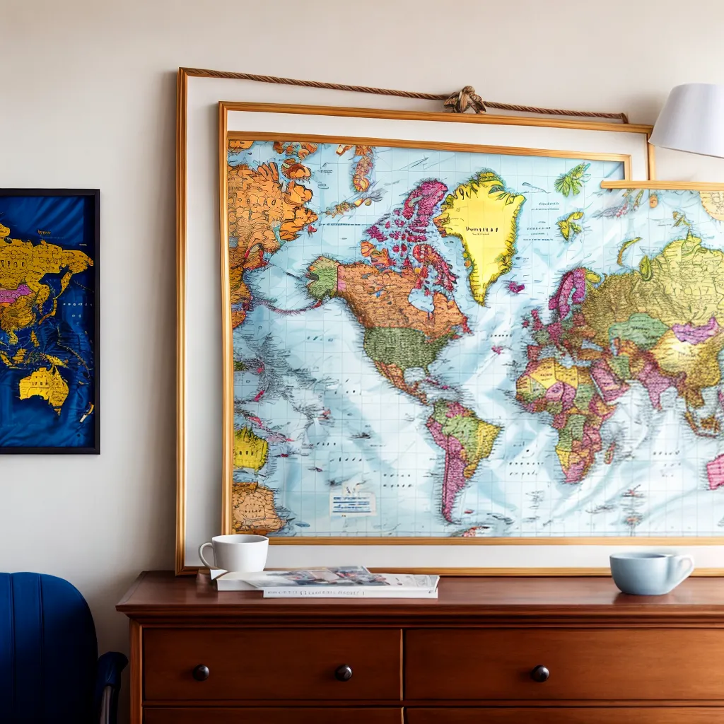mapa mundi vintage souvenirs viagens